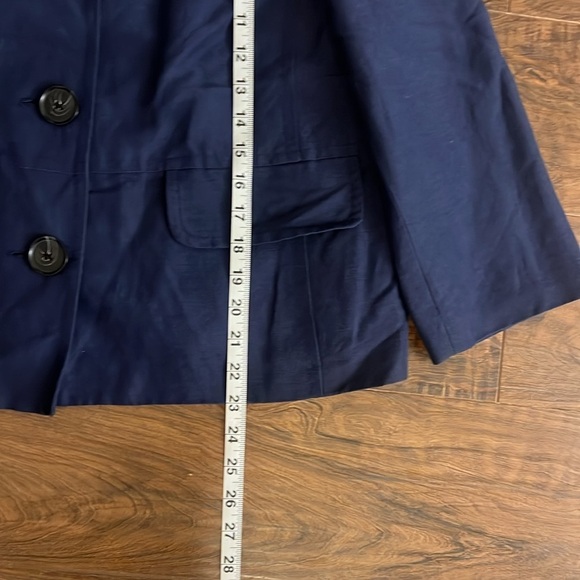 Kasper Navy Linen Blend Plus Size Blazer w/Large Buttons, Sz. 14. - Picture 8 of 10